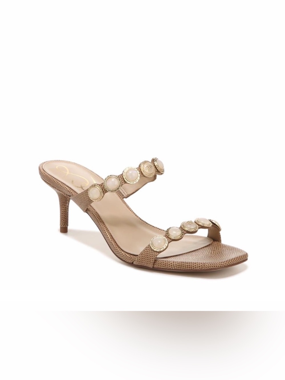 Sam Edelman Palma Slip-On Heels with Pearl and Gold Embellishments - Picture 13 of 13